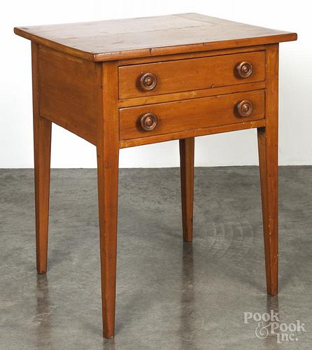 Pennsylvania pine two-drawer work stand, 19th c., 29'' h., 24'' w.