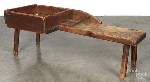 New England cobbler's bench, 19th c., 17'' h., 48'' w.
