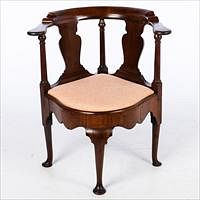 5565178: George II Mahogany Corner Chair, 18th Century E9VDJ