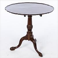 5565036: George II Mahogany Piecrust Tilt Top Table, 18th Century E9VDJ