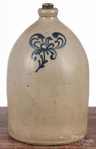 Massachusetts three-gallon stoneware jug, 19th c., impressed Edmands & Co