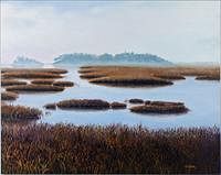 5565114: Larry Levow (Savannah, 20th/21st Century), Marsh
 Scene, Oil on Canvas, 2001 E9VDL