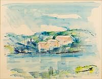 5565347: Alfred Birdsey (1912-1996), Bermuda Scene, Watercolor E9VDL