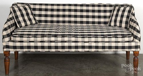 Country pine sofa, 19th c., made from a hired man's bed, 33'' h., 67 1/2'' w.