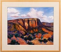 5582751: Lynn Rowan Myers ( CO, 20th/21st Century), Golden Mesa, Oil on Canvas E9VDL