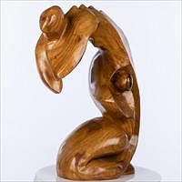 5565339: W. Winten Eiali, Abstract Wood Sculpture of a Figure E9VDL