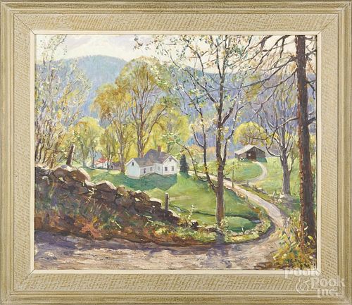 Raymond Ewing (American 1891-1976), oil on canvas, titled GreenUp Time, signed lower right