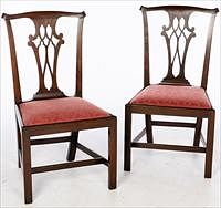 5565281: Pair of George III Mahogany Side Chairs, 18th century E9VDJ
