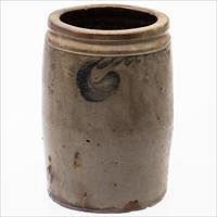 5565359: Virginia Stoneware Jar stamped S. Bell & Son, Strasburg, VA E9VDF