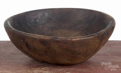 Burl bowl, ca. 1800, 3'' h., 7 3/4'' dia.