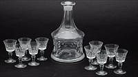 5565332: Ten Baccarat Sherry Glasses and an Orrefors Decanter E9VDF