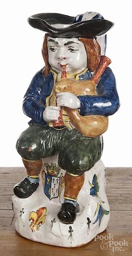 French L'Hermine figural Toby jug, 20th c., 10 1/4'' h.