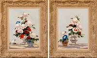 5493102: Andre Gisson (NY/CT/France, 1921-2003) Two Works:
 Flowers, Oil on Canvas E8VDL