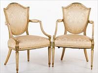 5493179: Pair of George III Style Painted Open Armchairs E8VDJ