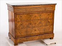 5493103: Louis Phillipe Walnut Marble Top Chest of Drawers, 19th Century E8VDJ