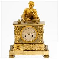5493301: French Gilt Bronze Mantle Clock, 19th Century E8VDG