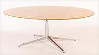 5509562: Florence Knoll (American, 1917-2019) Oak and Chrome
 Base Oval Dining Table E8VDJ