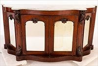 5509652: Victorian Marble Top Walnut Side Cabinet, Second Half 19th Century E8VDJ