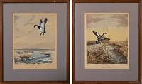 5493216: Roland Clark (CT, 1874-1957), Two Prints of Ducks E8VDO