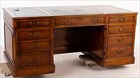 5509639: George III Style Mahogany Pedestal Desk, 20th Century E8VDJ