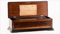 5509620: Swiss Inlaid Walnut and Part Ebonized Cylinder
 Music Box, 19th Century E8VDJ