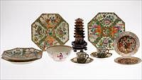 5493362: Assembled Group of Asian Ceramics and a Pagoda E8VDC