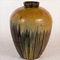 5493186: Large Asian Ceramic Glazed Ovoid Jar E8VDC
