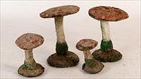 5493026: Four Painted Cement Mushrooms E8VDB