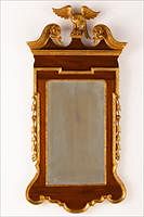 5493181: George II Style Mahogany and Giltwood Pier Mirror
 with Eagle Crest, 20th Century E8VDJ