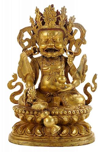 Gilt-Decorated Sino-Tibetan Bronze
