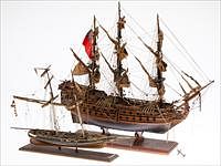 5493348: Two Hand-Painted Ship Models, 20th Century E8VDJ