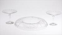 5509621: Cut Glass Centerpiece Bowl and Pair of Tazzas E8VDF