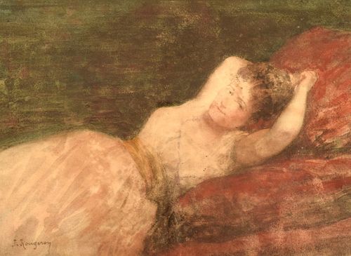 RECLINING LADY OIL PAINTING