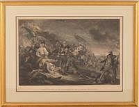 5394141: After John Trumbull (American, d. 1843), Battle
 at Bunker's Hill, Hand-Colored Engraving EE7RDO