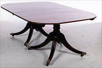 5344572: Regency Mahogany Two Pedestal Dining Table, 19th Century EL5QJ