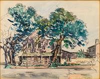 5325884: Christopher AD Murphy (GA, 1902-1973), Pirates
 House, Savannah, GA, Charcoal and W/C on Paper EL5QL