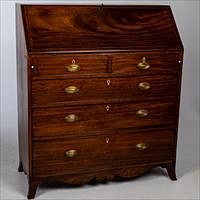 5344680: George III Style Inlaid Mahogany Tall Slant Front Desk, 19th Century EL5QJ