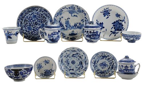 Sixteen Blue and White Porcelain