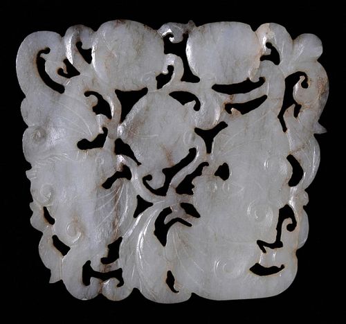 Finely Carved White-to-Gray Nephrite