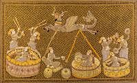5325892: Myanmar Kalaga Embroidered Tapestry, Burma EL5QC