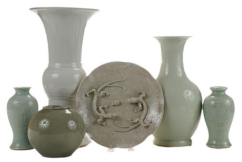 Five Chinese Porcelain Vases and a Jar