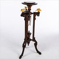 5325893: Aesthetic Movement Walnut and Part-Ebonized Pedestal, 19th Century EL5QJ