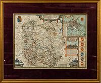 5325973: John Speed (British, 1551/2-1629) Map of Herefordshire,
 Hand-Colored Engraving, c. 1612 EL5QO