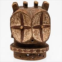5325997: Four Sided Wood Mask, Bembe, 20th c, Democratic Republic of the Congo EL5QA