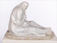 5344727: Victor Hugo Castaneda (Mexican, b. 1947), Woman
 and Child, White Marble EL5QL