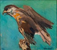 5325852: Gerry Bosch (GA, 20th Century), Falcon, Oil on Canvas EL5QL