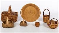 5344701: Group of Seven Various Baskets Including a Sweetgrass Basket EL5QJ