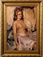 5326100: Lee Moffitt, Seated Nude, Acrylic on Canvas EL5QL