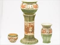 5326030: Four Pieces of Roseville Donatello Pottery EL5QF