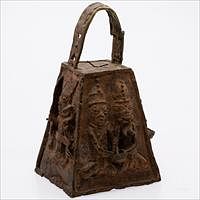 5326084: Benin Style Cast Bronze Figural Bell, West Africa EL5QA